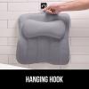 imageGORILLA GRIP Bath Pillow for Tub with Powerful Suction Cups Headrest Bathtub Pillows for Neck and Back Support Machine Washable Bathtub Accessories for Women Relaxing Spa Gift Essentials WhiteGray