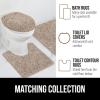 imageGORILLA GRIP Bathroom Rug Sets 3 Piece Bath Mat Set and Oval Toilet Base with Rubber Backing Plush Absorbent Shaggy Chenille Washable Mats Includes 24x195 24x17 and 30x20 Inch Rugs GreyGray Beige