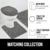imageGORILLA GRIP Bathroom Rug Sets 3 Piece Bath Mat Set and Oval Toilet Base with Rubber Backing Plush Absorbent Shaggy Chenille Washable Mats Includes 24x195 24x17 and 30x20 Inch Rugs GreyGrey