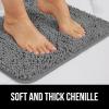 imageGORILLA GRIP Bathroom Rug Sets 3 Piece Bath Mat Set and Oval Toilet Base with Rubber Backing Plush Absorbent Shaggy Chenille Washable Mats Includes 24x195 24x17 and 30x20 Inch Rugs GreyGrey