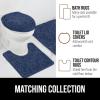 imageGORILLA GRIP Bathroom Rug Sets 3 Piece Bath Mat Set and Oval Toilet Base with Rubber Backing Plush Absorbent Shaggy Chenille Washable Mats Includes 24x195 24x17 and 30x20 Inch Rugs GreyNavy