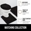 imageGORILLA GRIP Bathroom Rug Sets 3 Piece Bath Mat Set and Oval Toilet Base with Rubber Backing Plush Absorbent Shaggy Chenille Washable Mats Includes 24x195 24x17 and 30x20 Inch Rugs GreyBlack