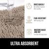imageGORILLA GRIP Bathroom Rug Sets 3 Piece Bath Mat Set and Oval Toilet Base with Rubber Backing Plush Absorbent Shaggy Chenille Washable Mats Includes 24x195 24x17 and 30x20 Inch Rugs GreyGray Beige
