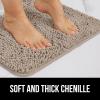 imageGORILLA GRIP Bathroom Rug Sets 3 Piece Bath Mat Set and Oval Toilet Base with Rubber Backing Plush Absorbent Shaggy Chenille Washable Mats Includes 24x195 24x17 and 30x20 Inch Rugs GreyGray Beige