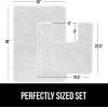 imageGORILLA GRIP Bathroom Rug Sets Soft Chenille 2 Piece Area Rugs Set Toilet Base Mat and 30x20 Carpet Absorbent Microfiber Washable Mats Dry Quickly Home Dcor and Bath Room Accessories GreyWhite