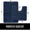 imageGORILLA GRIP Bathroom Rug Sets Soft Chenille 2 Piece Area Rugs Set Toilet Base Mat and 30x20 Carpet Absorbent Microfiber Washable Mats Dry Quickly Home Dcor and Bath Room Accessories GreyNavy