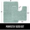 imageGORILLA GRIP Bathroom Rug Sets Soft Chenille 2 Piece Area Rugs Set Toilet Base Mat and 30x20 Carpet Absorbent Microfiber Washable Mats Dry Quickly Home Dcor and Bath Room Accessories GreySeablue