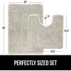 imageGORILLA GRIP Bathroom Rug Sets Soft Chenille 2 Piece Area Rugs Set Toilet Base Mat and 30x20 Carpet Absorbent Microfiber Washable Mats Dry Quickly Home Dcor and Bath Room Accessories GreyIvory