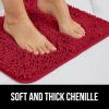 imageGORILLA GRIP Bathroom Rug Sets Soft Chenille 2 Piece Area Rugs Set Toilet Base Mat and 30x20 Carpet Absorbent Microfiber Washable Mats Dry Quickly Home Dcor and Bath Room Accessories GreyRed
