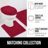 imageGORILLA GRIP Bathroom Rug Sets Soft Chenille 2 Piece Area Rugs Set Toilet Base Mat and 30x20 Carpet Absorbent Microfiber Washable Mats Dry Quickly Home Dcor and Bath Room Accessories GreyRed