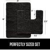 imageGORILLA GRIP Bathroom Rug Sets Soft Chenille 2 Piece Area Rugs Set Toilet Base Mat and 30x20 Carpet Absorbent Microfiber Washable Mats Dry Quickly Home Dcor and Bath Room Accessories GreyBlack