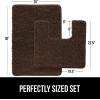imageGORILLA GRIP Bathroom Rug Sets Soft Chenille 2 Piece Area Rugs Set Toilet Base Mat and 30x20 Carpet Absorbent Microfiber Washable Mats Dry Quickly Home Dcor and Bath Room Accessories GreyBrown