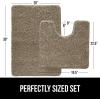 imageGORILLA GRIP Bathroom Rug Sets Soft Chenille 2 Piece Area Rugs Set Toilet Base Mat and 30x20 Carpet Absorbent Microfiber Washable Mats Dry Quickly Home Dcor and Bath Room Accessories GreyGray Beige