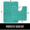 imageGORILLA GRIP Bathroom Rug Sets Soft Chenille 2 Piece Area Rugs Set Toilet Base Mat and 30x20 Carpet Absorbent Microfiber Washable Mats Dry Quickly Home Dcor and Bath Room Accessories GreyTurquoise