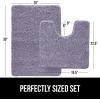imageGORILLA GRIP Bathroom Rug Sets Soft Chenille 2 Piece Area Rugs Set Toilet Base Mat and 30x20 Carpet Absorbent Microfiber Washable Mats Dry Quickly Home Dcor and Bath Room Accessories GreyLight Purple