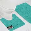 imageGORILLA GRIP Bathroom Rug Sets Soft Chenille 2 Piece Area Rugs Set Toilet Base Mat and 30x20 Carpet Absorbent Microfiber Washable Mats Dry Quickly Home Dcor and Bath Room Accessories GreyTurquoise