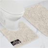 imageGORILLA GRIP Bathroom Rug Sets Soft Chenille 2 Piece Area Rugs Set Toilet Base Mat and 30x20 Carpet Absorbent Microfiber Washable Mats Dry Quickly Home Dcor and Bath Room Accessories GreyIvory