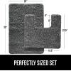 imageGORILLA GRIP Bathroom Rug Sets Soft Chenille 2 Piece Area Rugs Set Toilet Base Mat and 30x20 Carpet Absorbent Microfiber Washable Mats Dry Quickly Home Dcor and Bath Room Accessories GreyGrey