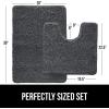 imageGORILLA GRIP Bathroom Rug Sets Soft Chenille 2 Piece Area Rugs Set Toilet Base Mat and 30x20 Carpet Absorbent Microfiber Washable Mats Dry Quickly Home Dcor and Bath Room Accessories GreyCharcoal