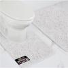 imageGORILLA GRIP Bathroom Rug Sets Soft Chenille 2 Piece Area Rugs Set Toilet Base Mat and 30x20 Carpet Absorbent Microfiber Washable Mats Dry Quickly Home Dcor and Bath Room Accessories GreyWhite