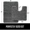 imageGORILLA GRIP Bathroom Rug Sets Soft Chenille 2 Piece Area Rugs Set Toilet Base Mat and 30x20 Carpet Absorbent Microfiber Washable Mats Dry Quickly Home Dcor and Bath Room Accessories GreyGrey