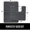 imageGORILLA GRIP Bathroom Rug Sets Soft Chenille 2 Piece Area Rugs Set Toilet Base Mat and 30x20 Carpet Absorbent Microfiber Washable Mats Dry Quickly Home Dcor and Bath Room Accessories GreyCharcoal