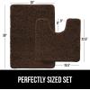 imageGORILLA GRIP Bathroom Rug Sets Soft Chenille 2 Piece Area Rugs Set Toilet Base Mat and 30x20 Carpet Absorbent Microfiber Washable Mats Dry Quickly Home Dcor and Bath Room Accessories GreyBrown