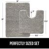 imageGORILLA GRIP Bathroom Rug Sets Soft Chenille 2 Piece Area Rugs Set Toilet Base Mat and 30x20 Carpet Absorbent Microfiber Washable Mats Dry Quickly Home Dcor and Bath Room Accessories GreyLight Gray