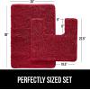 imageGORILLA GRIP Bathroom Rug Sets Soft Chenille 2 Piece Area Rugs Set Toilet Base Mat and 30x20 Carpet Absorbent Microfiber Washable Mats Dry Quickly Home Dcor and Bath Room Accessories GreyRed