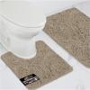 imageGORILLA GRIP Bathroom Rug Sets Soft Chenille 2 Piece Area Rugs Set Toilet Base Mat and 30x20 Carpet Absorbent Microfiber Washable Mats Dry Quickly Home Dcor and Bath Room Accessories GreyGray Beige