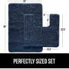 imageGORILLA GRIP Bathroom Rug Sets Soft Chenille 2 Piece Area Rugs Set Toilet Base Mat and 30x20 Carpet Absorbent Microfiber Washable Mats Dry Quickly Home Dcor and Bath Room Accessories GreyNavy