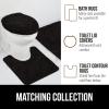 imageGORILLA GRIP Bathroom Rug Sets Soft Chenille 2 Piece Area Rugs Set Toilet Base Mat and 30x20 Carpet Absorbent Microfiber Washable Mats Dry Quickly Home Dcor and Bath Room Accessories GreyBlack