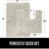 imageGORILLA GRIP Bathroom Rug Sets Soft Chenille 2 Piece Area Rugs Set Toilet Base Mat and 30x20 Carpet Absorbent Microfiber Washable Mats Dry Quickly Home Dcor and Bath Room Accessories GreyIvory