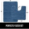imageGORILLA GRIP Bathroom Rug Sets Soft Chenille 2 Piece Area Rugs Set Toilet Base Mat and 30x20 Carpet Absorbent Microfiber Washable Mats Dry Quickly Home Dcor and Bath Room Accessories GreyBlue