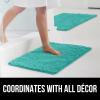 imageGORILLA GRIP Bathroom Rug Sets Soft Chenille 2 Piece Area Rugs Set Toilet Base Mat and 30x20 Carpet Absorbent Microfiber Washable Mats Dry Quickly Home Dcor and Bath Room Accessories GreyTurquoise