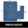 imageGORILLA GRIP Bathroom Rug Sets Soft Chenille 2 Piece Area Rugs Set Toilet Base Mat and 30x20 Carpet Absorbent Microfiber Washable Mats Dry Quickly Home Dcor and Bath Room Accessories GreyBlue
