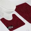 imageGORILLA GRIP Bathroom Rug Sets Soft Chenille 2 Piece Area Rugs Set Toilet Base Mat and 30x20 Carpet Absorbent Microfiber Washable Mats Dry Quickly Home Dcor and Bath Room Accessories GreyBurgundy