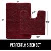 imageGORILLA GRIP Bathroom Rug Sets Soft Chenille 2 Piece Area Rugs Set Toilet Base Mat and 30x20 Carpet Absorbent Microfiber Washable Mats Dry Quickly Home Dcor and Bath Room Accessories GreyBurgundy