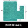imageGORILLA GRIP Bathroom Rug Sets Soft Chenille 2 Piece Area Rugs Set Toilet Base Mat and 30x20 Carpet Absorbent Microfiber Washable Mats Dry Quickly Home Dcor and Bath Room Accessories GreyTurquoise