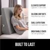 imageGORILLA GRIP Bed Wedge Pillow for Sleeping Soft Dual Layer Memory Foam Stay in Place Dots Breathable Ergonomic Headboard Triangle Sleep Support Reading Elevation Anti Snoring 12in WhiteSoft Gray