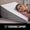 imageGORILLA GRIP Bed Wedge Pillow for Sleeping Soft Dual Layer Memory Foam Stay in Place Dots Breathable Ergonomic Headboard Triangle Sleep Support Reading Elevation Anti Snoring 12in WhiteWhiteGray