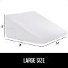 imageGORILLA GRIP Bed Wedge Pillow for Sleeping Soft Dual Layer Memory Foam Stay in Place Dots Breathable Ergonomic Headboard Triangle Sleep Support Reading Elevation Anti Snoring 12in WhiteWhite