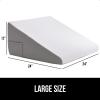 imageGORILLA GRIP Bed Wedge Pillow for Sleeping Soft Dual Layer Memory Foam Stay in Place Dots Breathable Ergonomic Headboard Triangle Sleep Support Reading Elevation Anti Snoring 12in WhiteWhiteGray