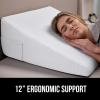 imageGORILLA GRIP Bed Wedge Pillow for Sleeping Soft Dual Layer Memory Foam Stay in Place Dots Breathable Ergonomic Headboard Triangle Sleep Support Reading Elevation Anti Snoring 12in WhiteWhite