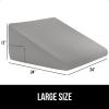 imageGORILLA GRIP Bed Wedge Pillow for Sleeping Soft Dual Layer Memory Foam Stay in Place Dots Breathable Ergonomic Headboard Triangle Sleep Support Reading Elevation Anti Snoring 12in WhiteSoft Gray