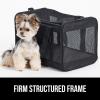 imageGORILLA GRIP Cat Carrier Travel Bag Up to 15 Lbs Soft Collapsible Small Dog Carriers Top and Side Entry Breathable Mesh Grip Feet on Underside Cozy Washable Waterproof Pad Portable Kennel GrayBlack