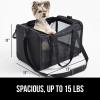 imageGORILLA GRIP Cat Carrier Travel Bag Up to 15 Lbs Soft Collapsible Small Dog Carriers Top and Side Entry Breathable Mesh Grip Feet on Underside Cozy Washable Waterproof Pad Portable Kennel GrayBlack