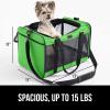 imageGORILLA GRIP Cat Carrier Travel Bag Up to 15 Lbs Soft Collapsible Small Dog Carriers Top and Side Entry Breathable Mesh Grip Feet on Underside Cozy Washable Waterproof Pad Portable Kennel GrayLight Green