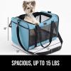 imageGORILLA GRIP Cat Carrier Travel Bag Up to 15 Lbs Soft Collapsible Small Dog Carriers Top and Side Entry Breathable Mesh Grip Feet on Underside Cozy Washable Waterproof Pad Portable Kennel GrayBlue