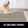 imageGORILLA GRIP Comfortable Cushioned Kitchen Mats for Floor 39x20 Waterproof and Stain Resistant Soft Top 34 Inch Thick Ergonomic Standing Desk Anti Fatigue Mat Foam Supports Ankles and Feet BlackTaupe